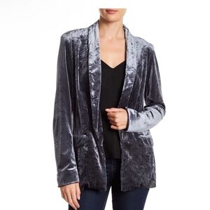 Ro & De Gray Crushed Velvet Open Front Blazer Womens Size S